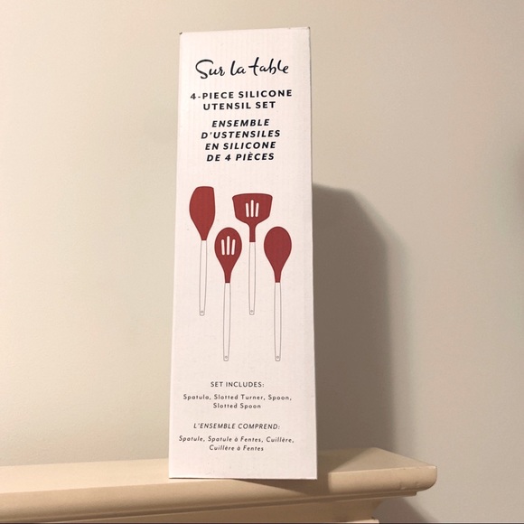 🆕 4-Piece Silicone Utensil Set By Sur La Table - Red - Picture 4 of 5